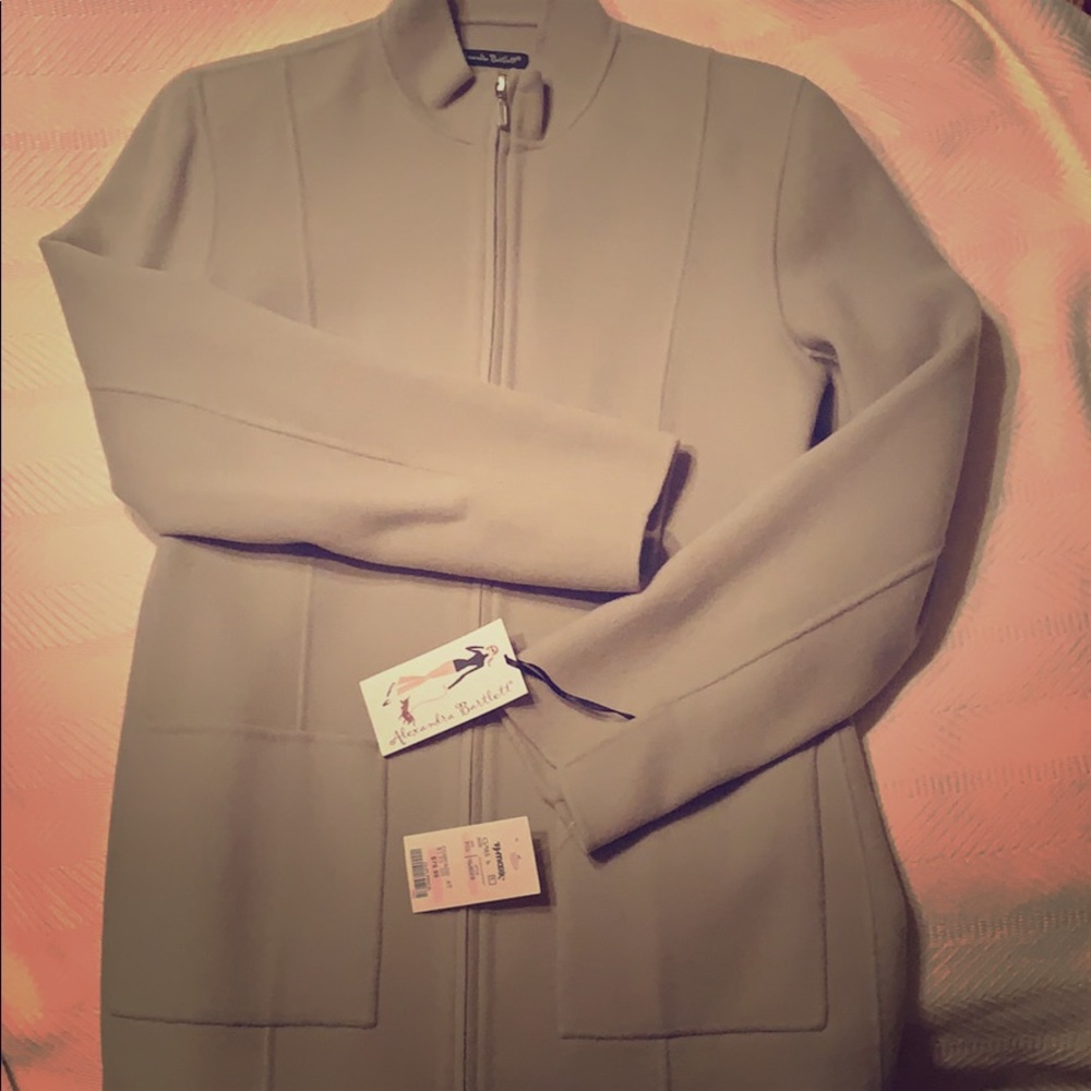 Olive green/grey warm fleece zip up jacket